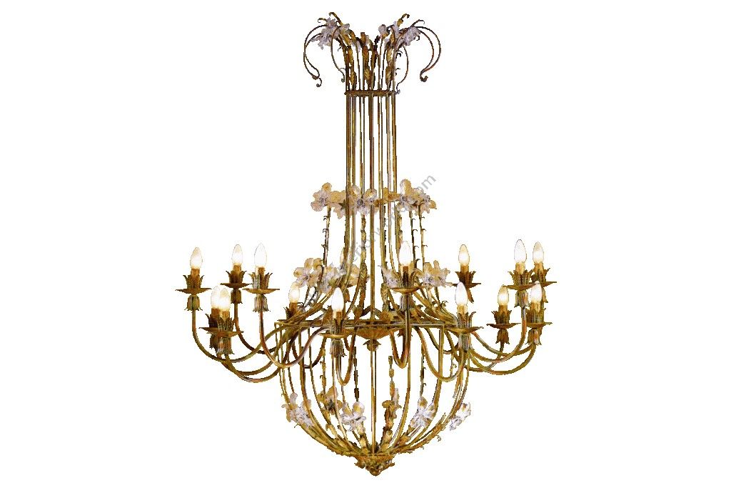 Mechini / Chandeliers / Wrought Iron with Murano Glass L195/16