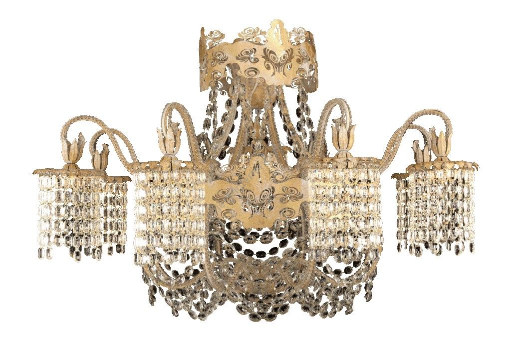 Mechini / Chandeliers / Clear Bohemian Crystal and Clear Pearl Banding L292/9