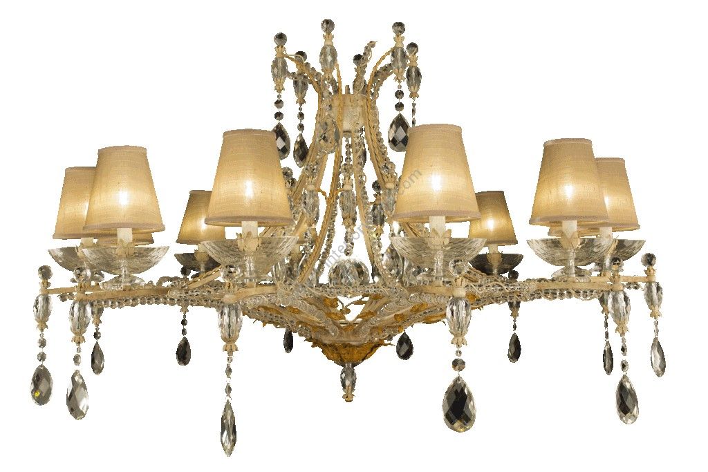 Mechini / Chandeliers / Colored Bohemian Crystal & Silk Lampshades L316/12