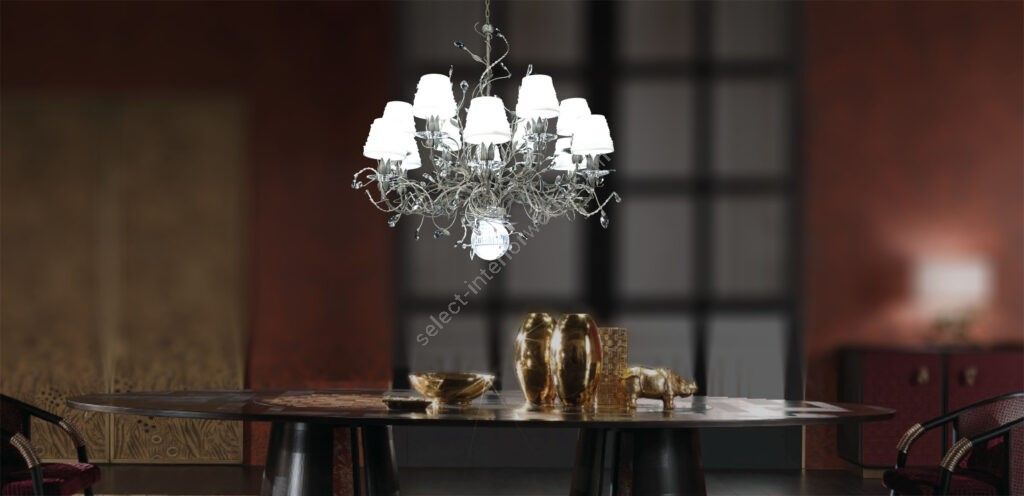 Mechini / Chandeliers / Clear Bohemian Crystal and Lamp Shades L338/12