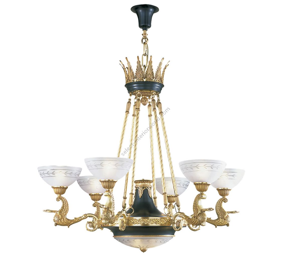 Mariner / Kronleuchter / Bronzeguss / Venezianisches Glas 18555