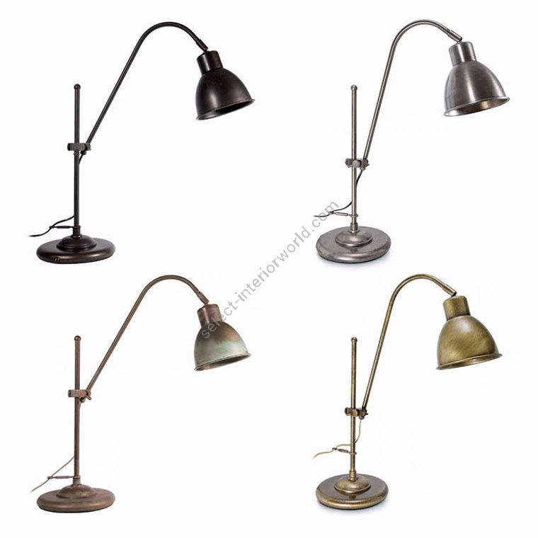 Moretti Luce / Vintage verstellbare Tischlampe / Schreibtischlampe im rustikalen und industriellen Stil