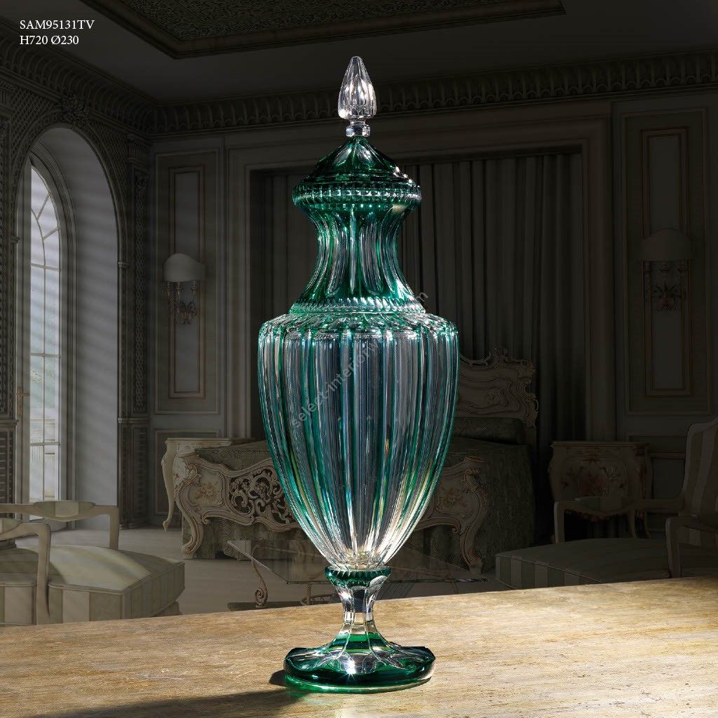 Italian Luxury Lighting / Vases / Green Crystal 72 cm SAM95131TV