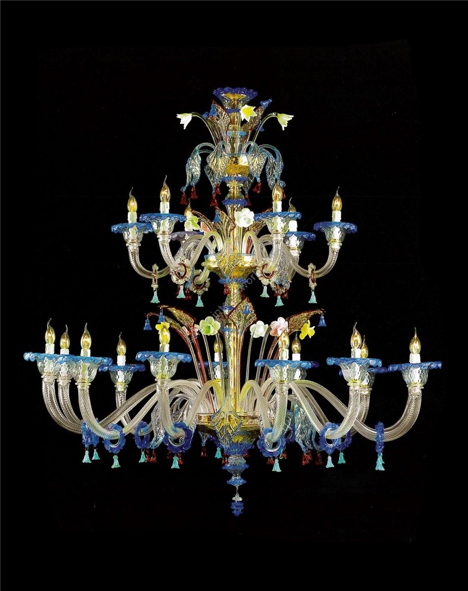 Italian Luxury Lighting / Chandeliers / Venetian Glass Multicolor 12-Light V7868 012