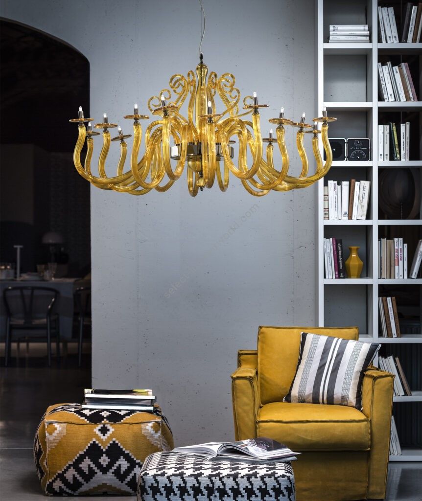 Euroluce Lampadari / Chandeliers / Yncanto L8+8 Amber