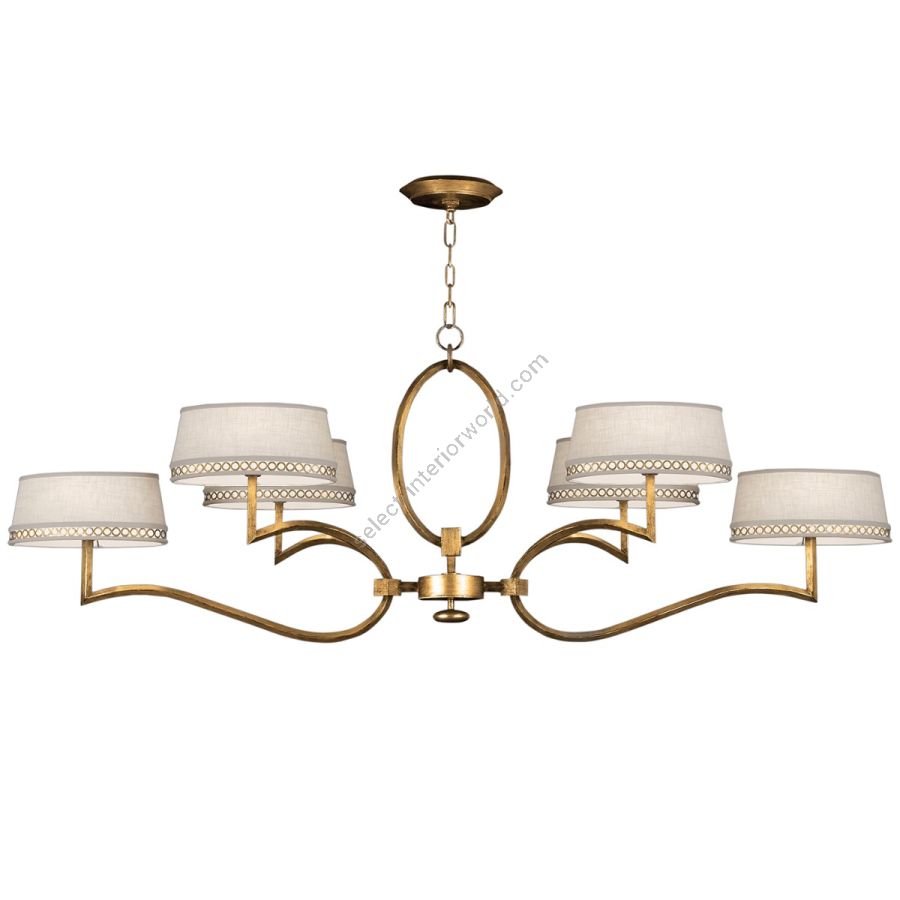 Gold Leaf / White Linen Shades - 780040-2