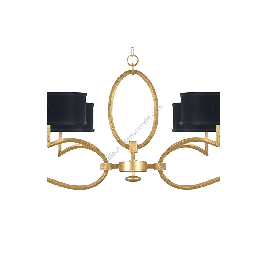 Gold Leaf / Black Fabric & Gold Inner Lining Shades - 780040-34