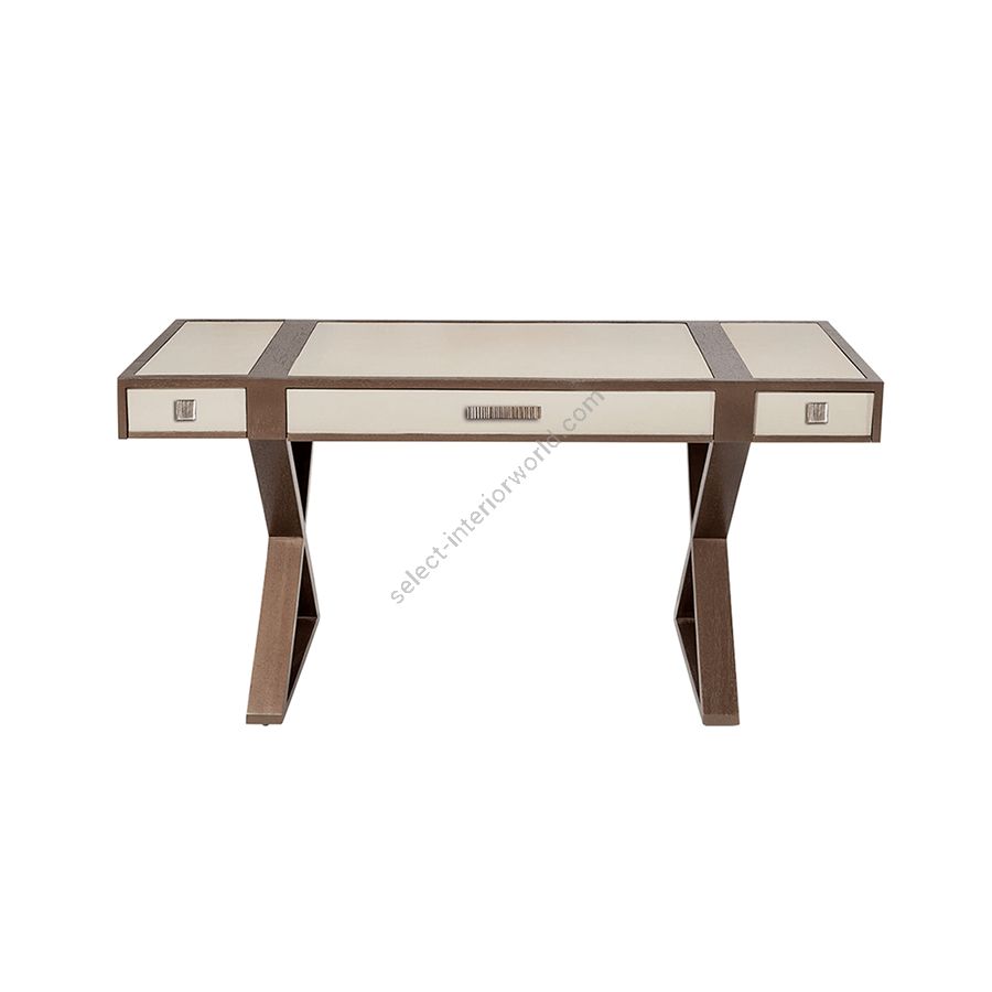 Mink wood finish / Oyster turtle leather top with Oyester Milan Portofino leather central panel / With handle H-008