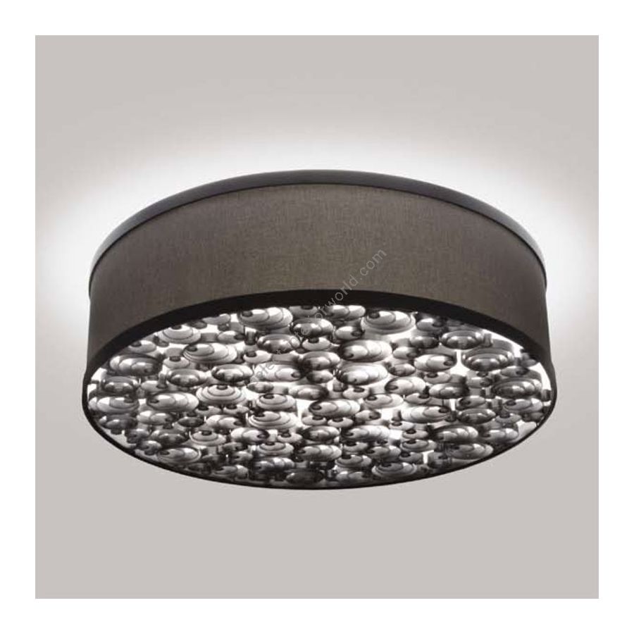 Polished Nickel and Textured Espresso finish (cm.: 23.5 x 61 x 61 / inch.: 9" x 24" x 24")