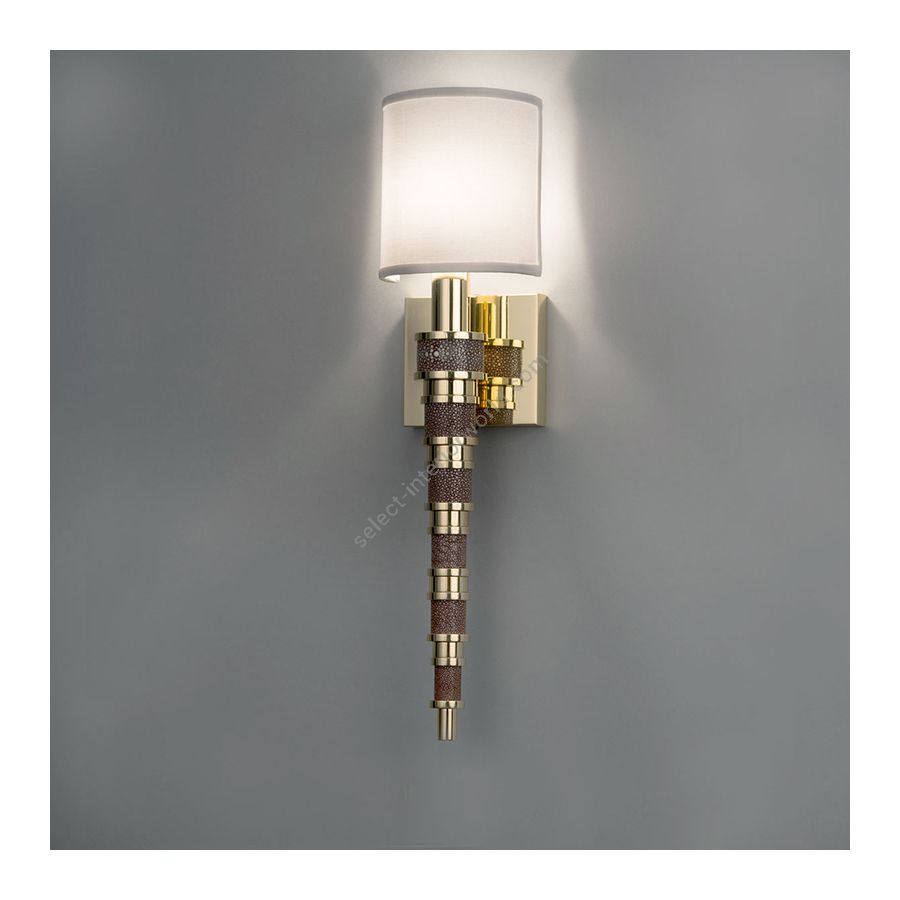 Polished Brass finish with Chocolate Shagreen insert