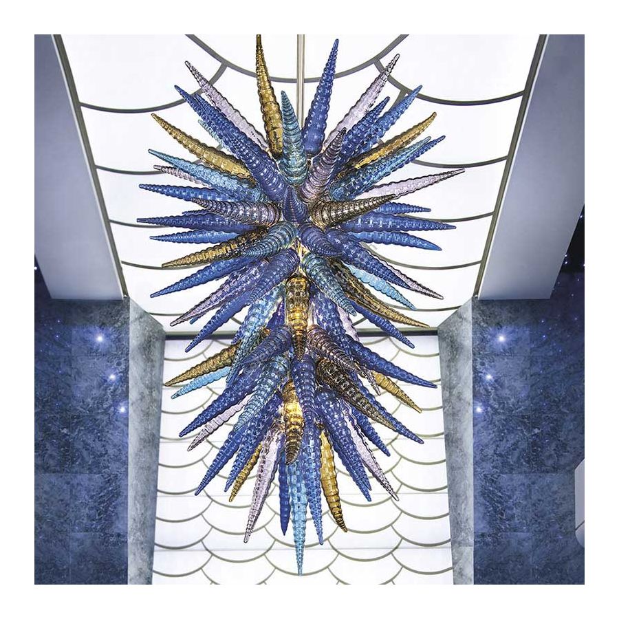 Blue / Violet / Light blue / White / Amber glass