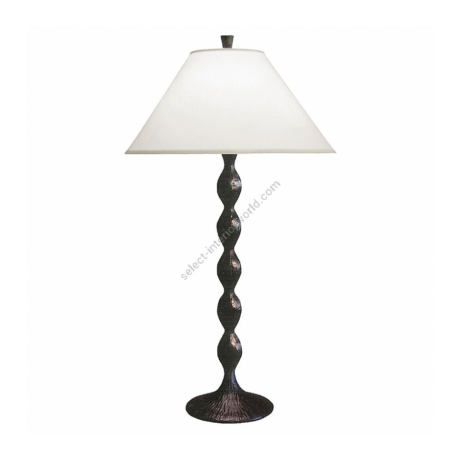 Black patina finish / White linen lamp shade