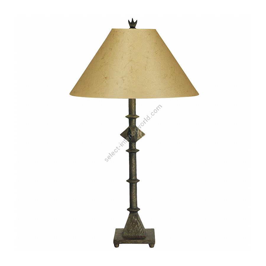 Natural patina finish / Tan paper lamp shade / Monterey II