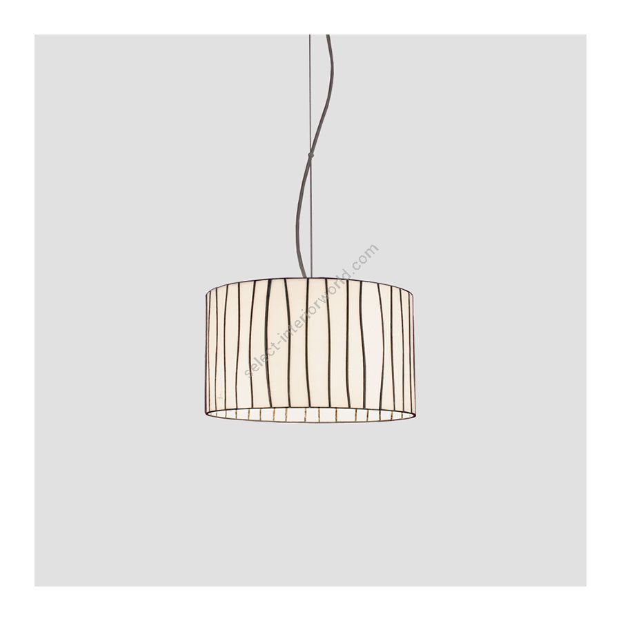 White lampshade / Black cable / cm.: 150 (H1/18+H2/132) x 32 x 32 / inch.: 59.1"(H1/7.1" + H2/51.9") x 12.6" x 12.6"