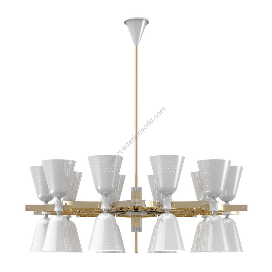 Charles 20 - Endfertigung: Gold Plated (Body); Glossy White & White Matte (shade)