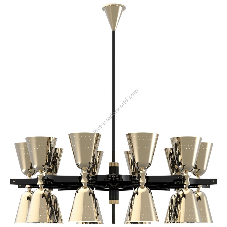 Charles 20 - Endfertigung: Clossy Black (Body); Gold Plated & White Matte (shade)