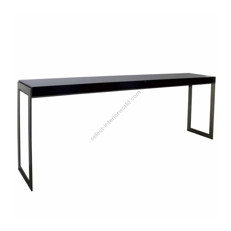 Finish Bronzed metal base, Top Makassar ebony