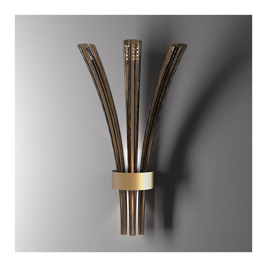 Wandleuchte / Dove colour glas, Brushed light gold endfertigung