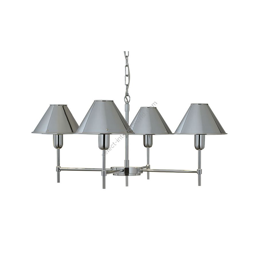 Kronleuchter / Chrom endfertigung / 4-flammig (cm.: (H1) 35 x 90 x 90 / Zoll.: (H1) 13.8" x 35.4" x 35.4")