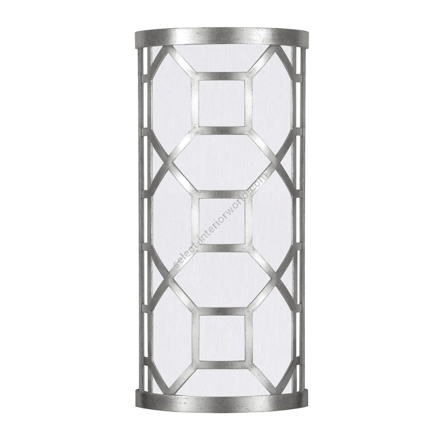 Silver Leaf / White Fabric Shade