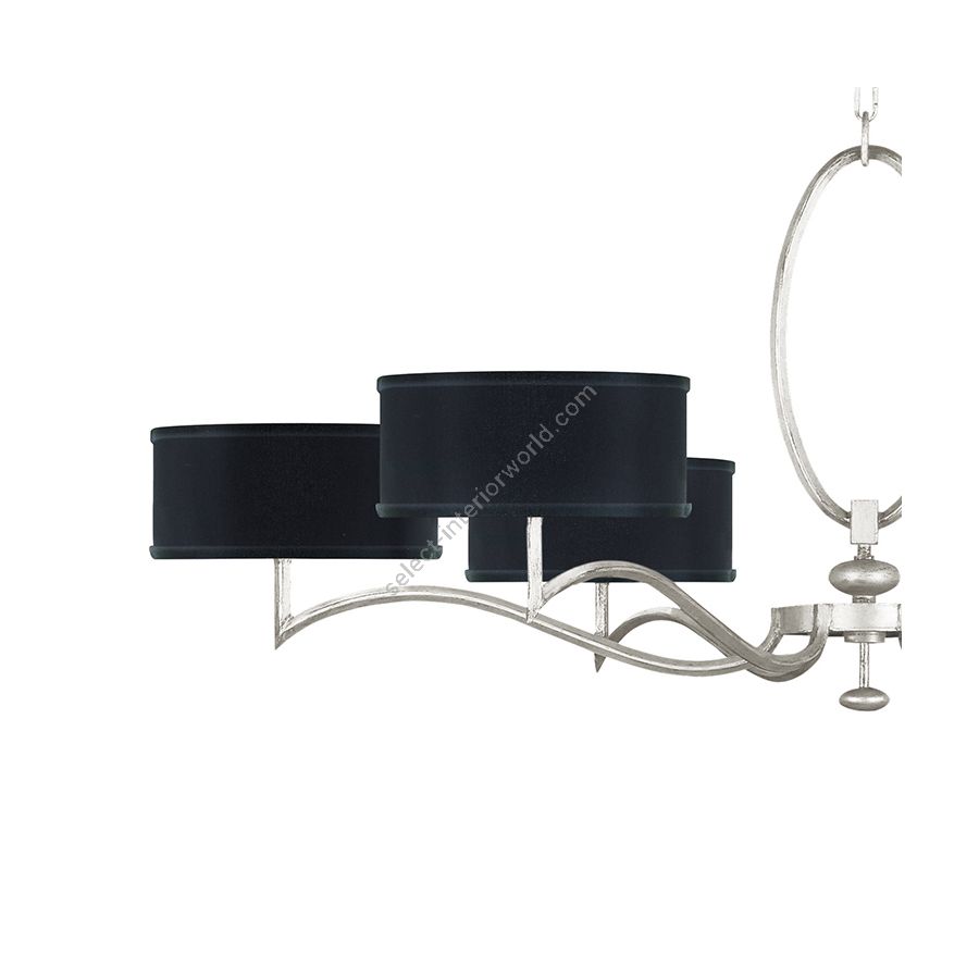 Silver Leaf / Black Fabric & Silver Inner Lining Shades - 771740-42