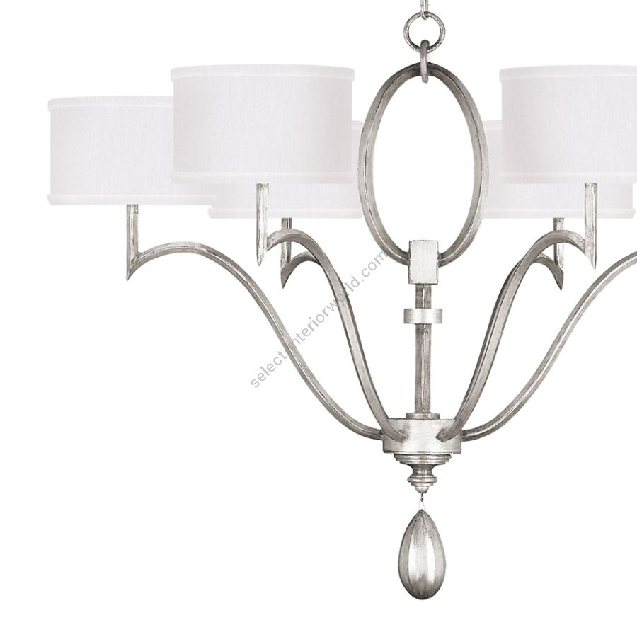 Silver Leaf / White Fabric Shades - 785840-41