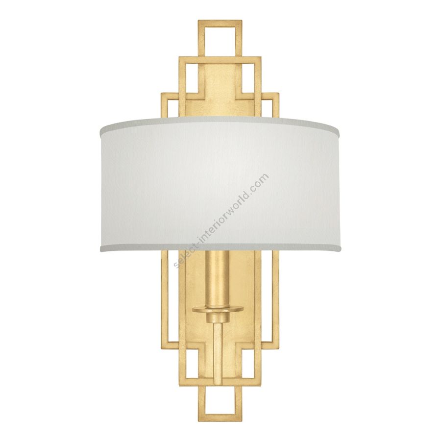 Gold Leaf / White Fabric Shades - 889350-310