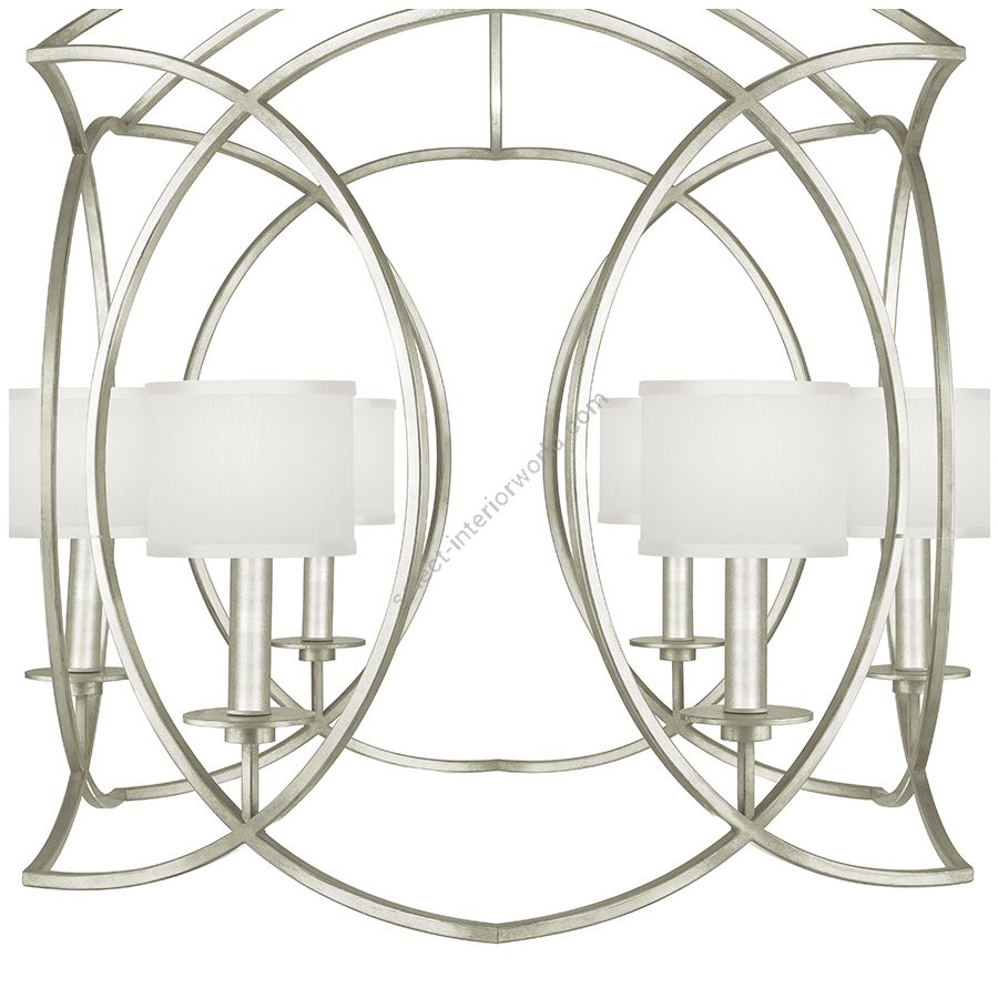 Silver Leaf / White Fabric Shades - 889840-41