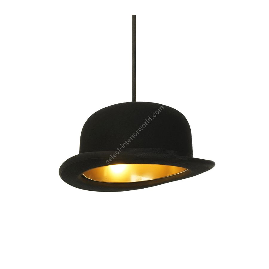 Suspension lamp / Black with gold anodized interior