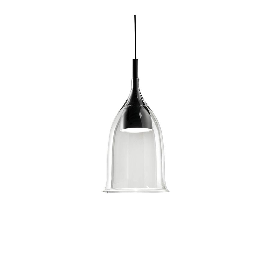Pendant lamp / Matte black finish / Transparent glass