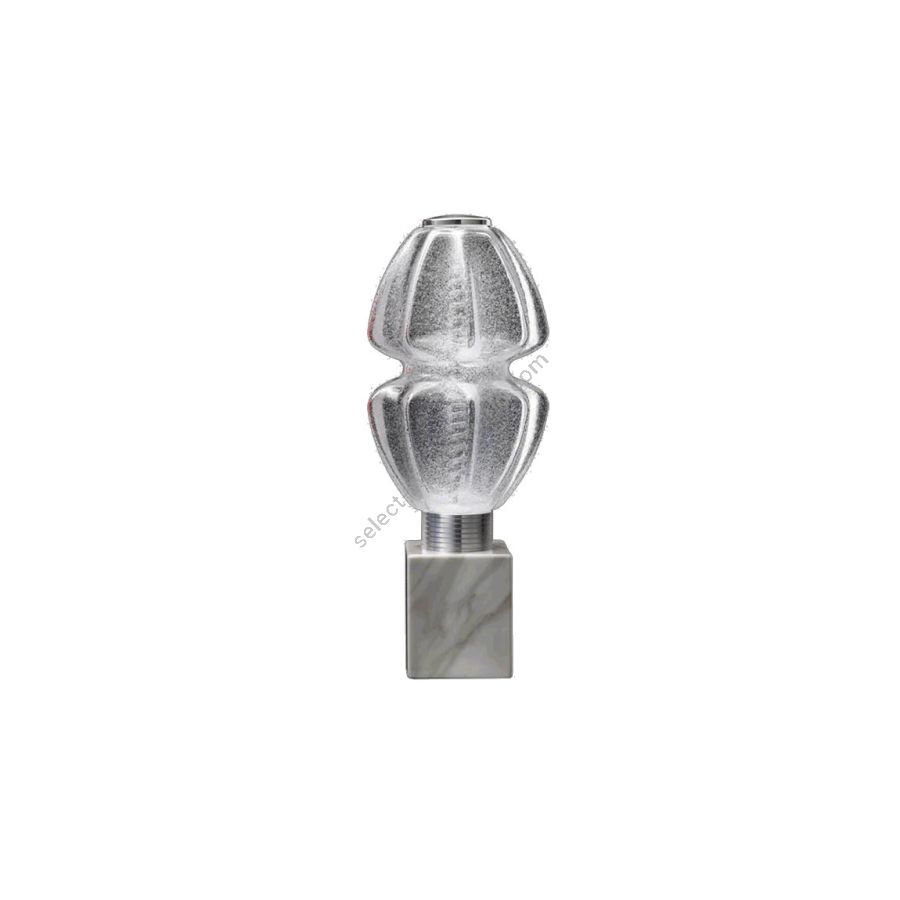 LED-Tischleuchte / Sockel aus weißem Marmor / Diffusor aus Diamantglas