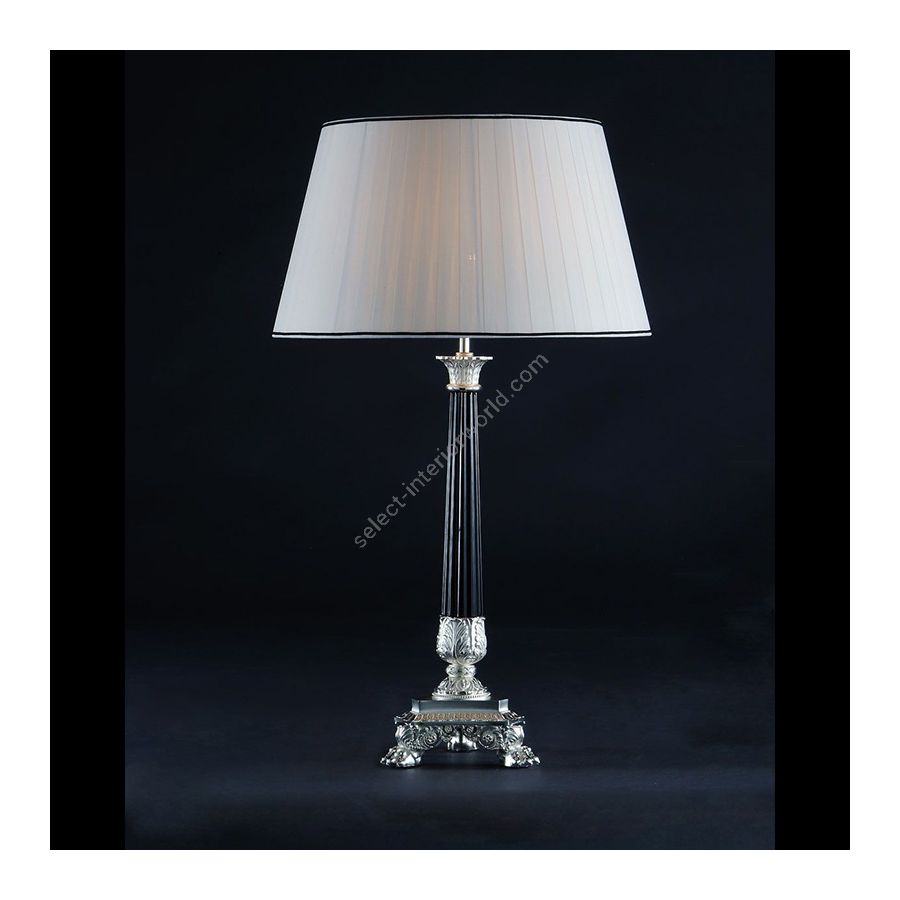 With white pleated lamp shade