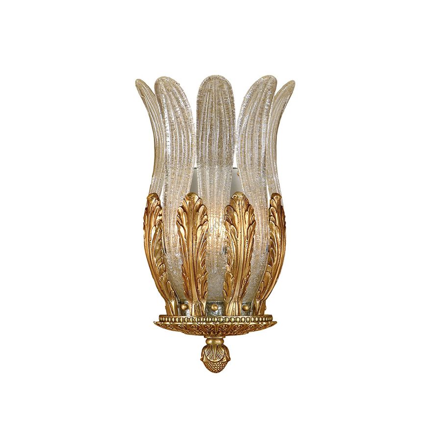 Wandleuchte / French gold endfertigung / Gold glas