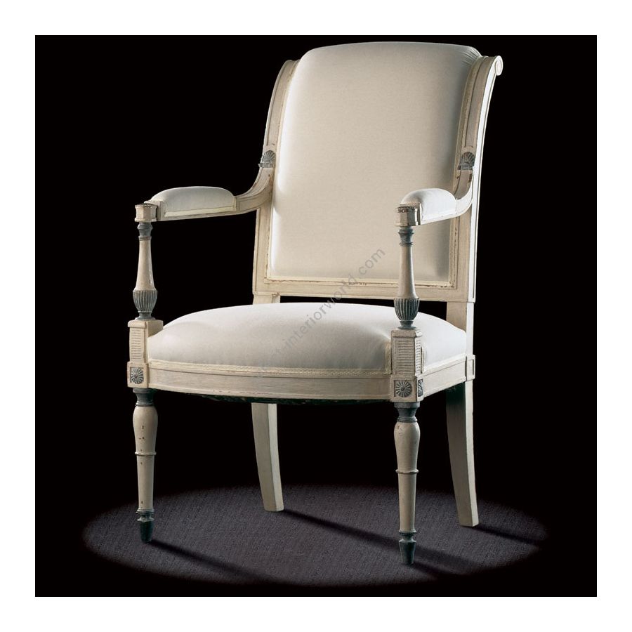 Antique White Blue Rechampi finish with White off calico