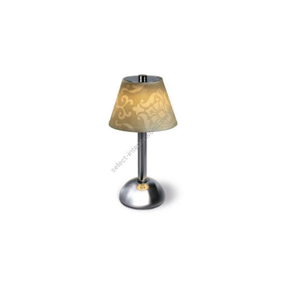 Rechargeable table lamp / Chrome finish / Royal Avorio lampshade colour