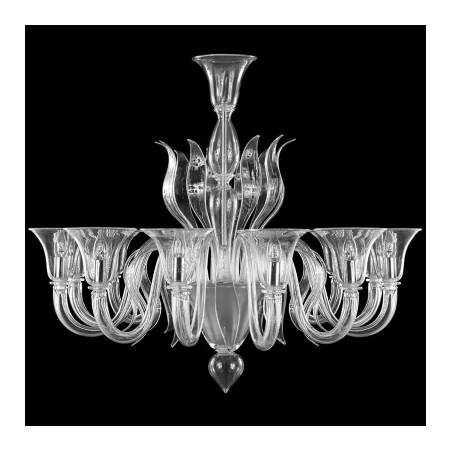 Clear Glass / 12 lights (cm.: 90 x 100 x 100 / inch.: 35.43" x 39.37" x 39.37")