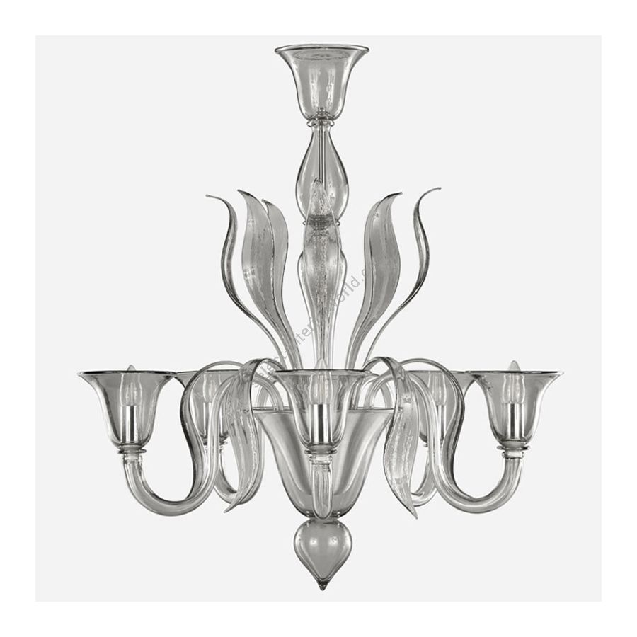 Smokey Grey Glass / 5 lights (cm.: 80 x 75 x 75 / inch.: 31.5" x 29.5" x 29.5")