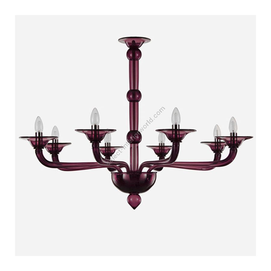 Plum Glass / 8 lights (cm.: 75 x 110 x 110 / inch.: 29.5" x 43.3" x 43.3")