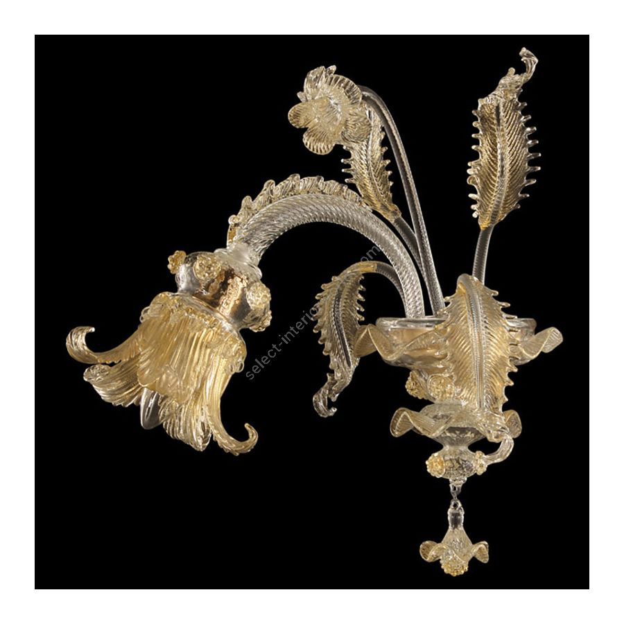 Clear with Gold Glass / 1 light (cm.: 40 x 25 x 35 / inch.: 15.75" x 9.84" x 13.78")