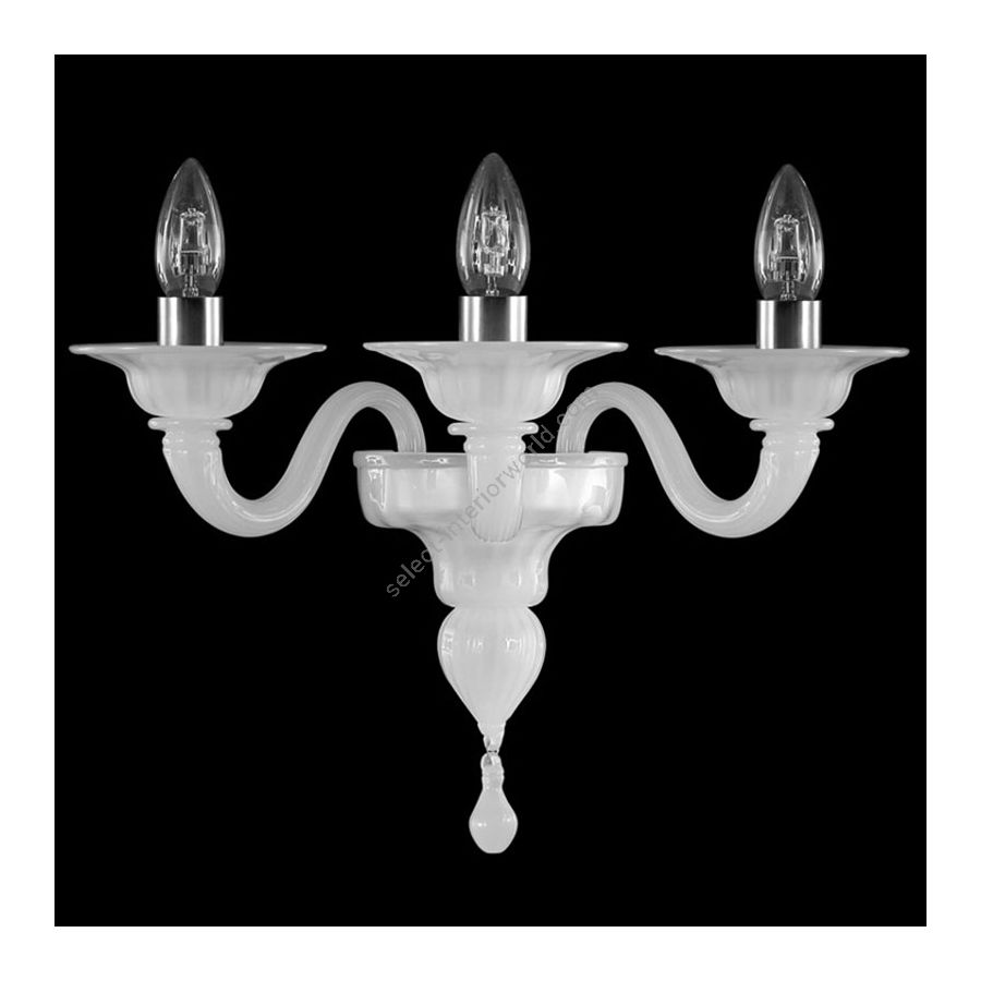 White Silk Glass / 3 lights (cm.: 25 x 40 x 30 / inch.: 9.84" x 15.74" x 11.81")