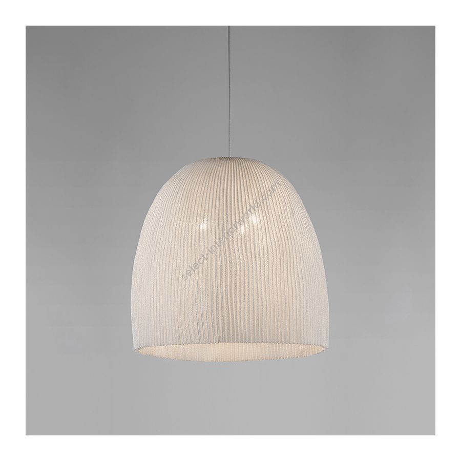 White color finish / Transparent cable / cm.: 150(H1/47 + H2/100) x 46 x 46 / inch.: 59.1"(H1/18,5" + H2/39.4") x 18,1" x 18,1"