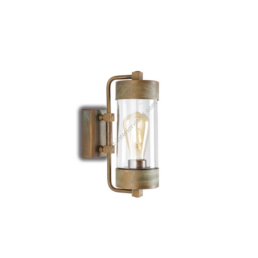 Aged brass finish, transparent glass