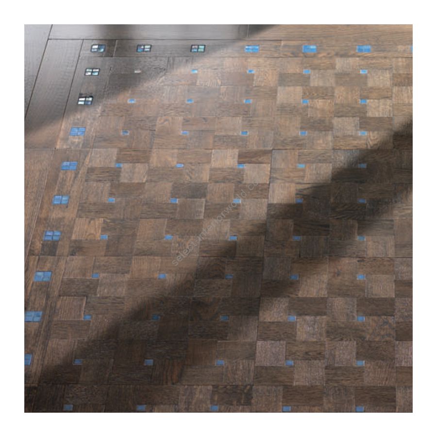 Holzendfertigung: Oak Grey; Mosaic Endfertigung: Celeste