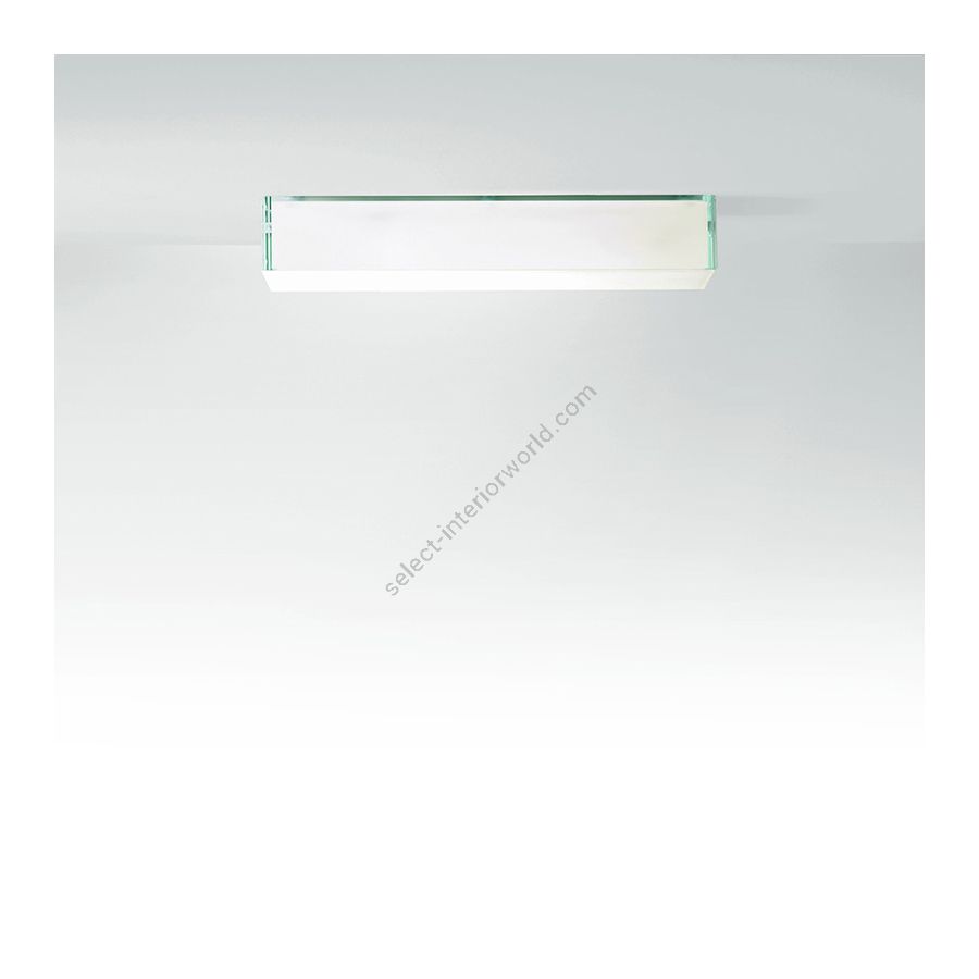 Opal white glass / cm.: 9.5 x 54 x 13.5 / inch.: 3.74" x 21.26" x 5.31"