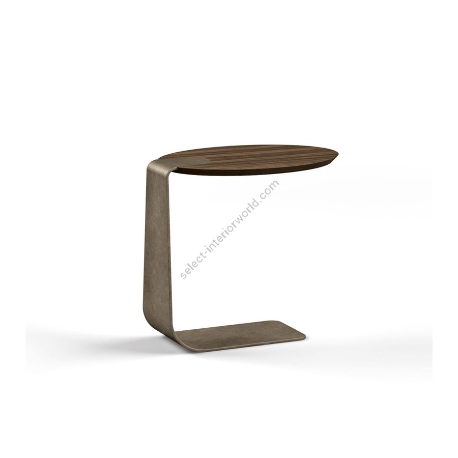 Beistelltisch / Metallbasis: MUNTZ METAL / Tischplatte: EUCALIPTO SMOKED WATERSILK