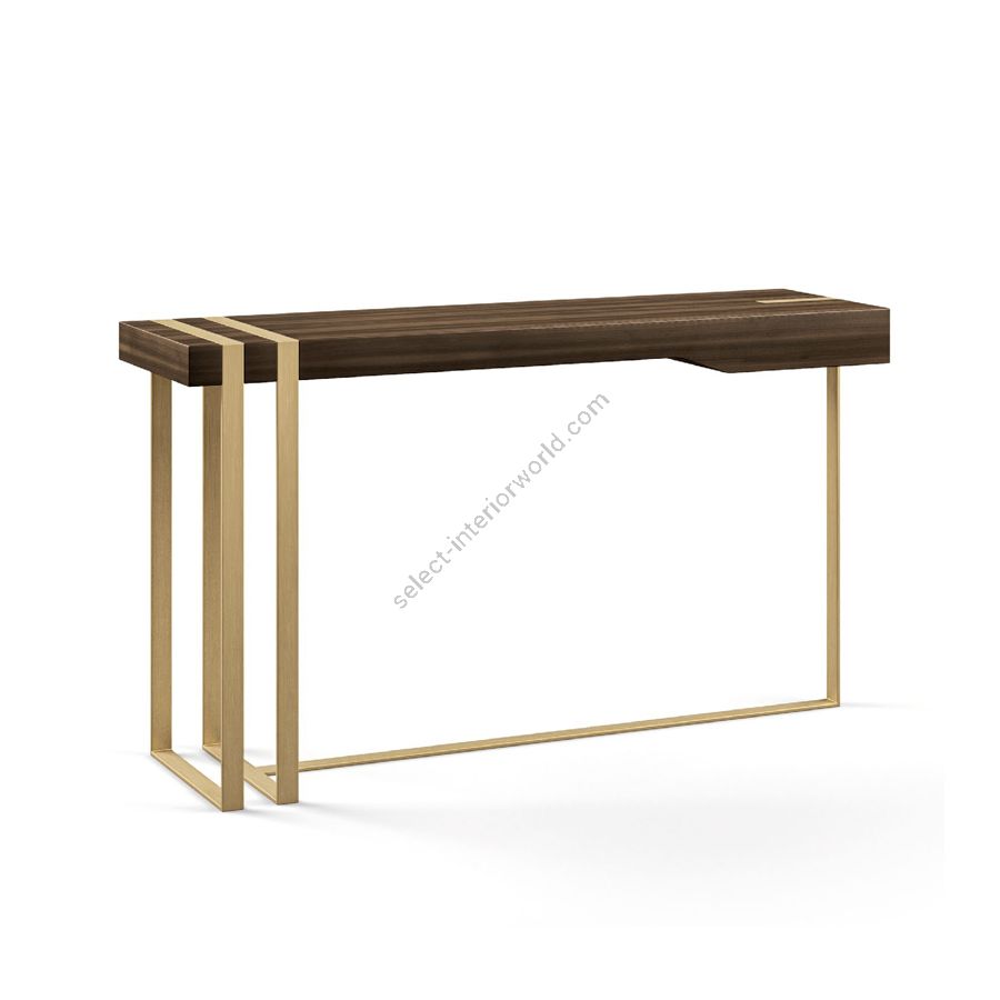 Konsolentisch / Tischplatte: Eucalyptus smoked watersilk / Metallbasis: PALLADIO