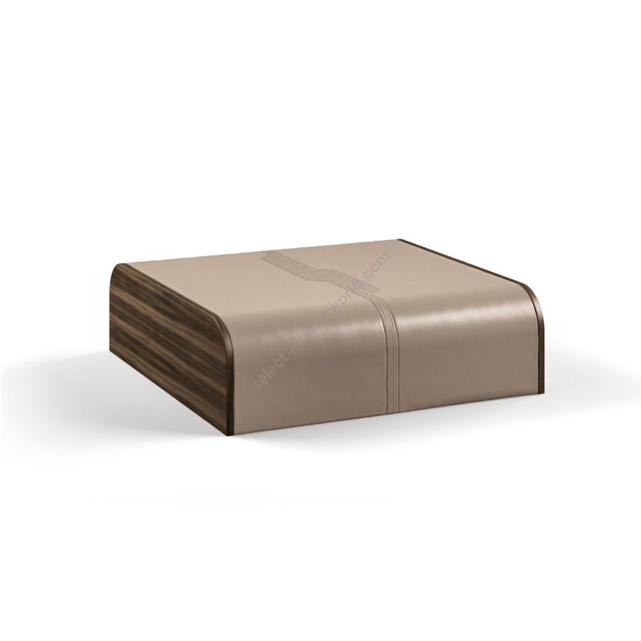 Couchtisch / Leather: THEMA 5005 / Wood sides: EUCALIPTO SMOKED WATERSILK