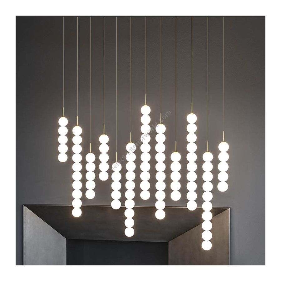 12 lights (cm.: 190 (H1/100+H2/90) х 140 х 17 / inch.: 74.8" (H1/39.3"+H2/35.43") х 55.1" х 6.6")