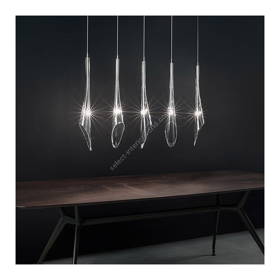 5 lights (cm.: 190 (H1/72+H2/118) x 110 x 17 / inch.: 74.80" (H1/28.35"+H2/46.46") x 43.31" x 6.69")