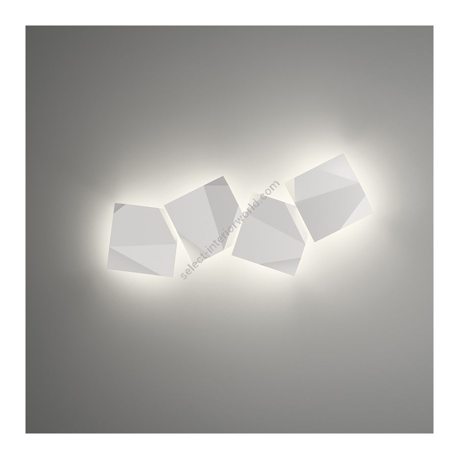 Wandleuchte außen / Endfertigung White, 4 led strip (cm.: 107 x 94 x 7)